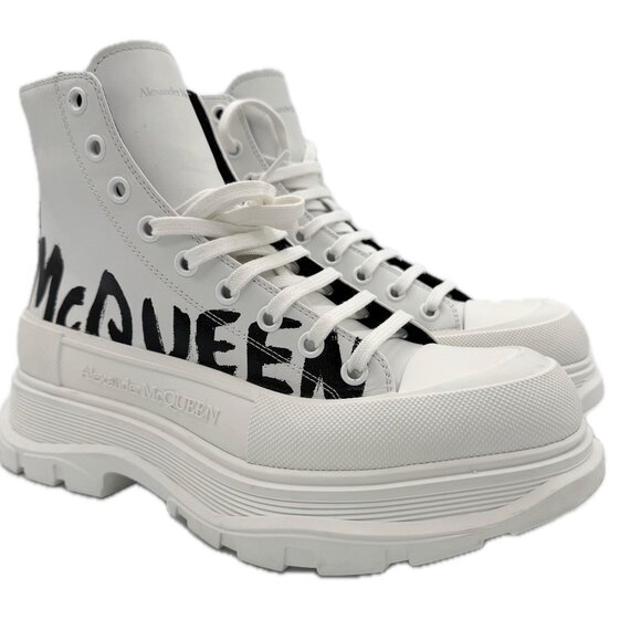 Alexander McQueen Tread Slick Boot Graffiti Optic White 10.5 - Picture 1 of 11